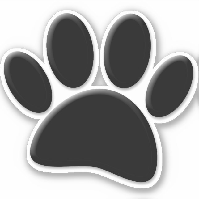 Dog Pawprint Aufkleber (Vorderseite)