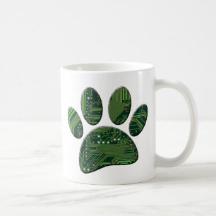 Dog Pawprint Circuit Board Kaffeetasse