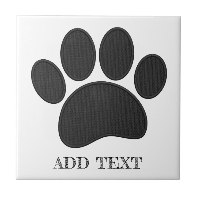 Dog Pawprint Imitate Sticken Sie Ihren eigenen Tex Fliese (Vorderseite)