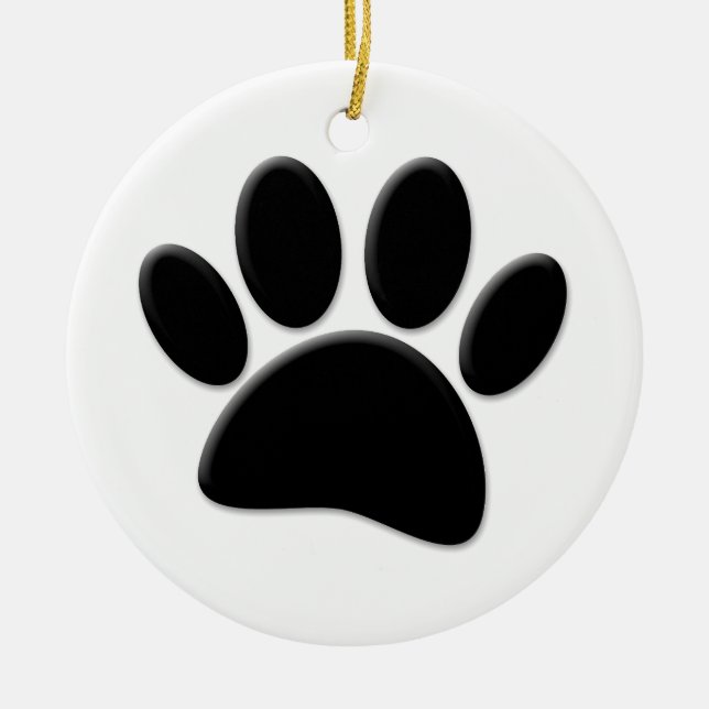 Dog Pawprint Keramik Ornament (Vorne)