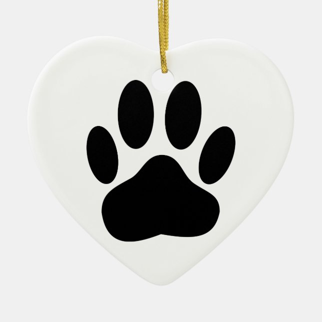 Dog Pawprint Keramik Ornament (Vorne)
