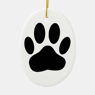 Dog Pawprint Keramik Ornament