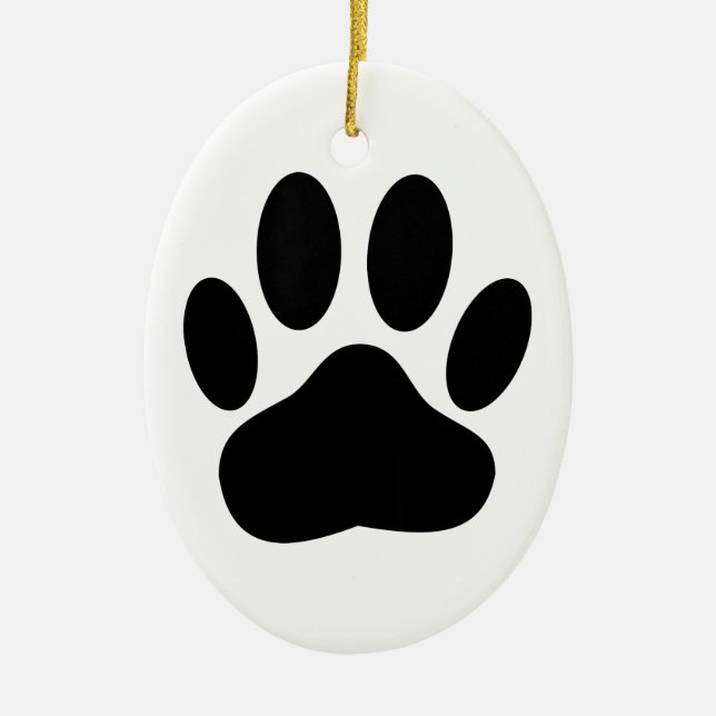 Dog Pawprint Keramik Ornament (Vorne)