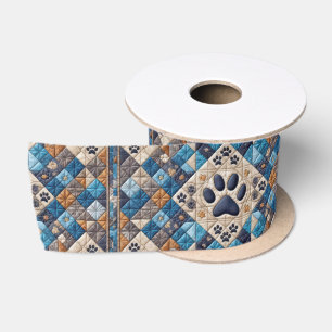 Dog Pawprint Quilt Design Satinband