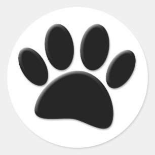 Dog Pawprint Runder Aufkleber