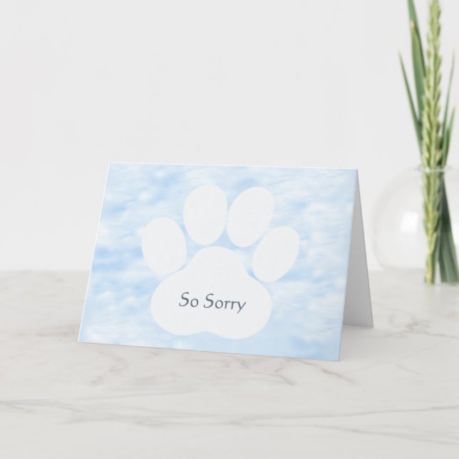 Dog Pawprint So Sorry Sympathy Card Karte (Vorderseite)