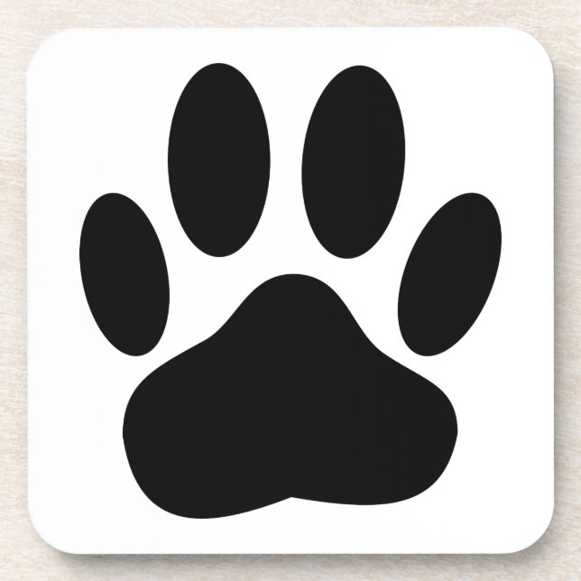Dog Pawprint Untersetzer (Vorderseite)