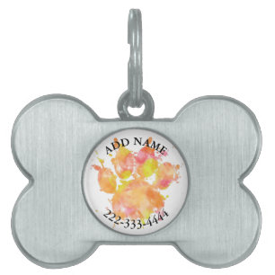 Dog Pawprint Wasserfarbe Individuelle Name Tiermarke
