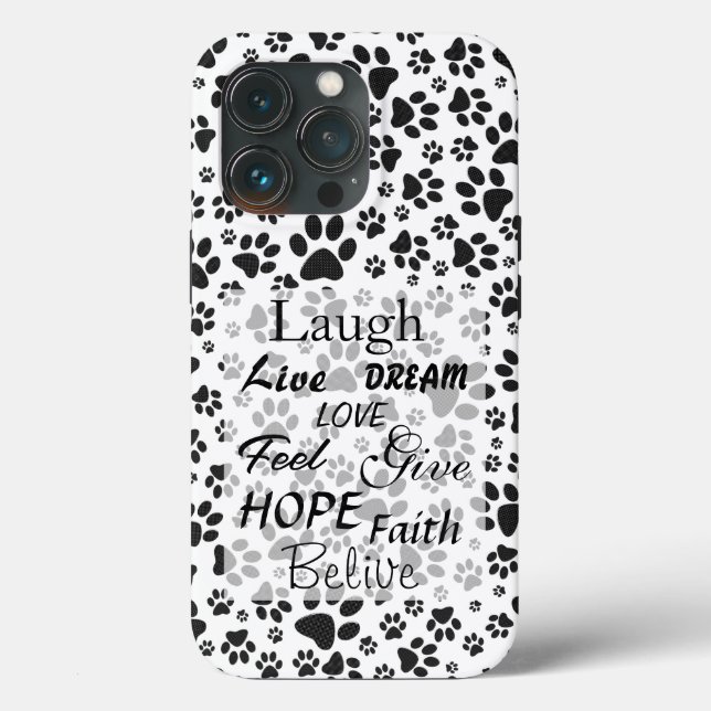 Dog Paws Black and White Polka Dot Case-Mate iPho Case-Mate iPhone Hülle (Rückseite)