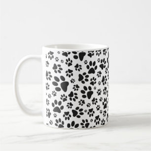 Dog Paws Black and White Polka Dot Kaffeetasse