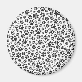 Dog Paws Black and White Polka Dot Magnet