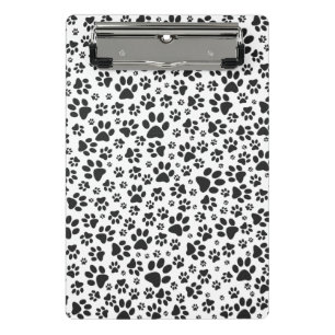 Dog Paws Black and White Polka Dot Mini Klemmbrett