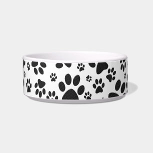Dog Paws Black and White Polka Dot Napf