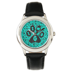 Dog Paws Black and White Polka Dot on viviviviane  Armbanduhr