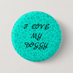 Dog Paws Black and White Polka Dot on viviviviane  Button