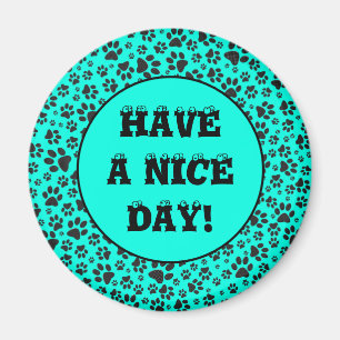 Dog Paws Black and White Polka Dot on viviviviane Magnet