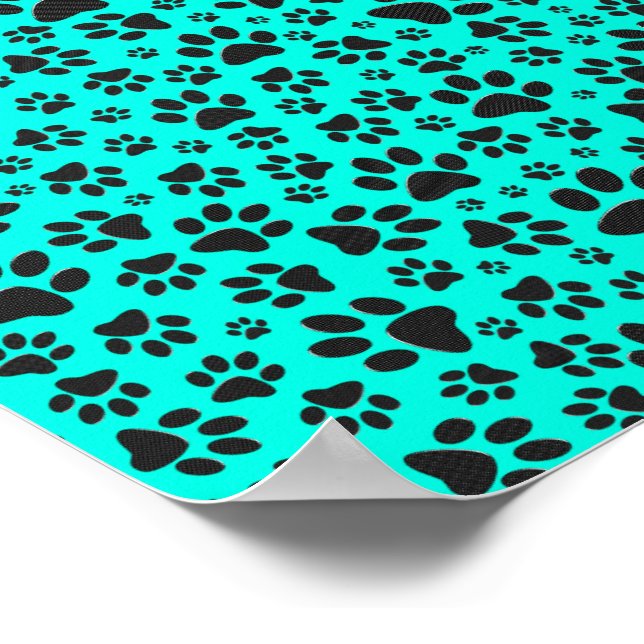 Dog Paws Black and White Polka Dot on viviviviane  Poster (Ecke)
