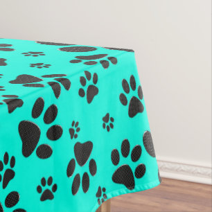 Dog Paws Black and White Polka Dot on viviviviane Tischdecke