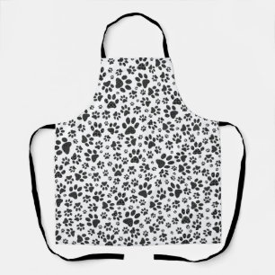 Dog Paws Black and White Polka Dot Schürze
