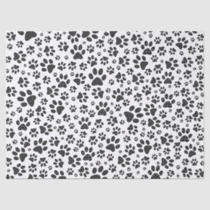 Dog Paws Black and White Polka Dot Seidenpapier