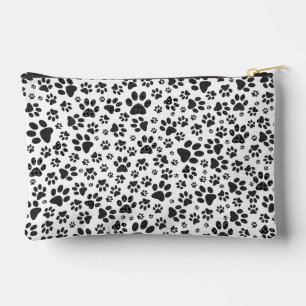 Dog Paws Black and White Polka Dot Zubehörtasche