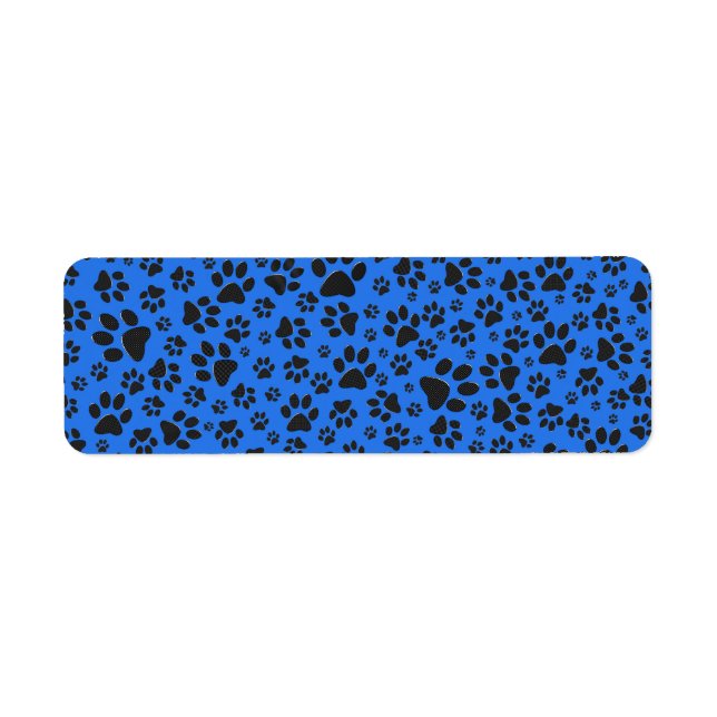 Dog Paws Black & White Polka Dot auf Tech Blue (Vorne)