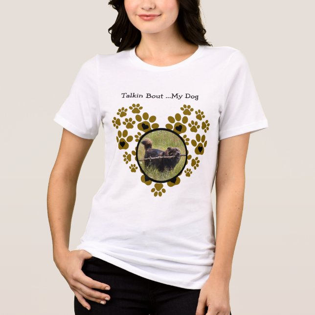 Dog Paws Herzform Tri-Blend Shirt (Vorderseite)