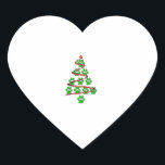 Dog Paws Print Christmas Tree für Hunde Liebhaber Herz-Aufkleber<br><div class="desc">Dog Paws Print Christmas Tree für Hunde Liebhaber</div>