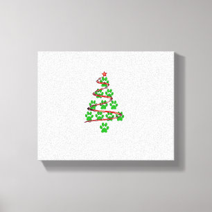 Dog Paws Print Christmas Tree für Hunde Liebhaber Leinwanddruck