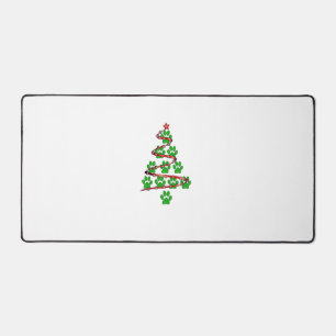 Dog Paws Print Christmas Tree für Hunde Liebhaber Schreibtischunterlage