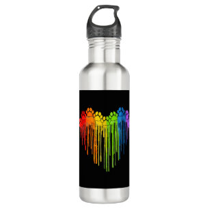 Dog Paws Rainbow Heart Hund Lover Gay Pride Lgbt Edelstahlflasche