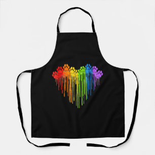 Dog Paws Rainbow Heart Hund Lover Gay Pride Lgbt Schürze