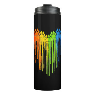Dog Paws Rainbow Heart Hund Lover Gay Pride Lgbt Thermosbecher