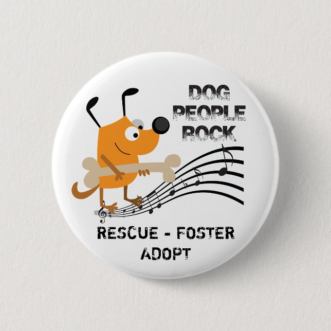 Dog People Rock Button (Vorderseite)
