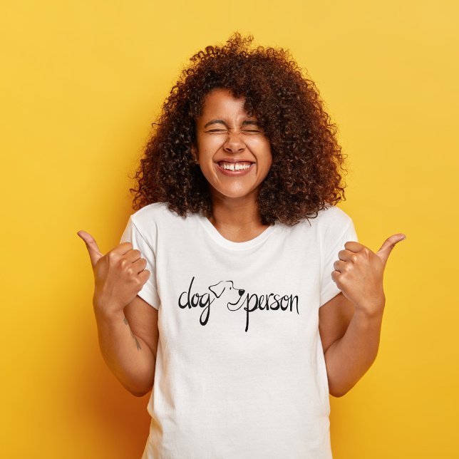 Dog Person Modern Hand-Lettered Script Women White T-Shirt (Von Creator hochgeladen)