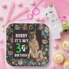 Dog Personalisierte Party Teller zum 3. Geburtstag