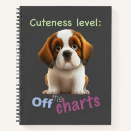 Dog Pet Cuteness Level Niedlich Adortable Funny Zi Notizbuch