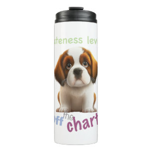 Dog Pet Cuteness Level Niedlich Adortable Funny Zi Thermosbecher