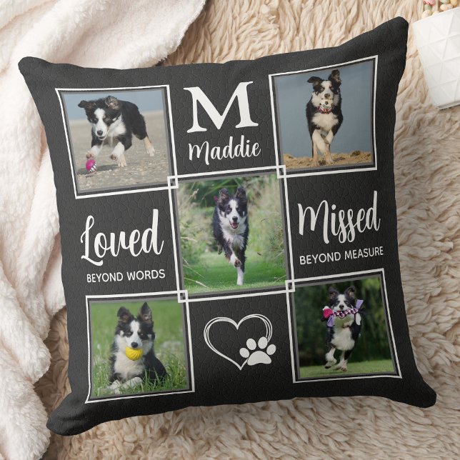 Dog Pet Memorials Personalisiert 5 FotoCollage Kissen (Von Creator hochgeladen)