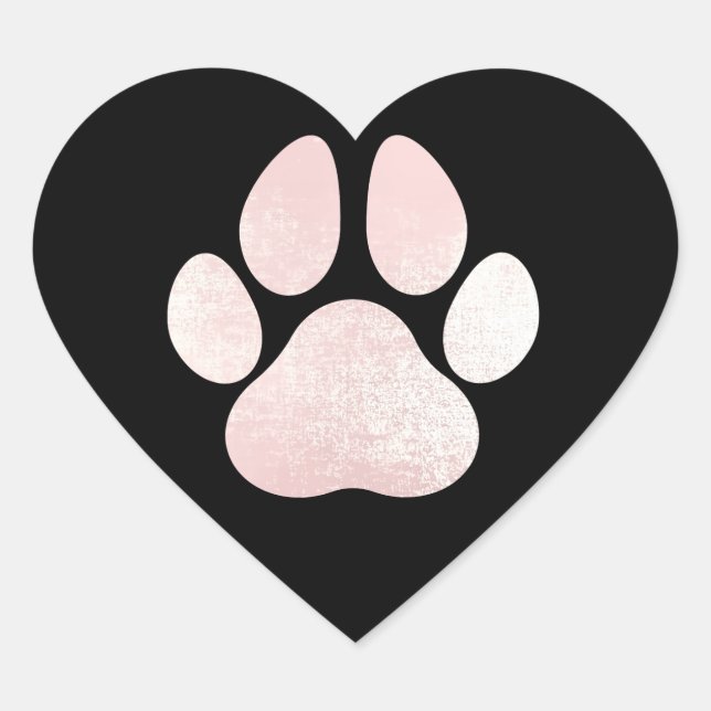Dog Pet Paw Rose Schwarzer Glitzer Herzstück Park Herz-Aufkleber (Vorderseite)