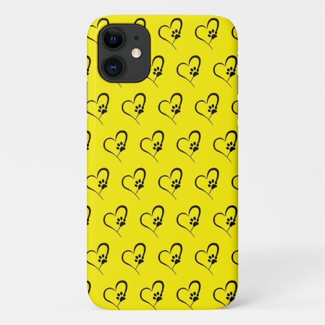 Dog Pfow Druck in schwarzem Herzen Case-Mate iPhon Case-Mate iPhone Hülle (Rückseite)