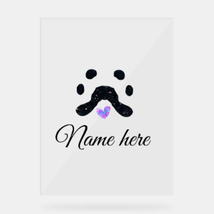 Dog Pfow schwarzes Haustier hinzufügen Name Text T Acrylschild
