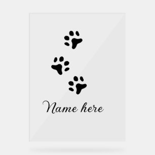 Dog Pfow schwarzes Haustier hinzufügen Name Text T Acrylschild