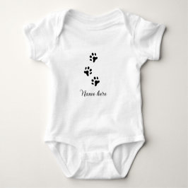 Dog Pfow schwarzes Haustier hinzufügen Name Text T Baby Strampler