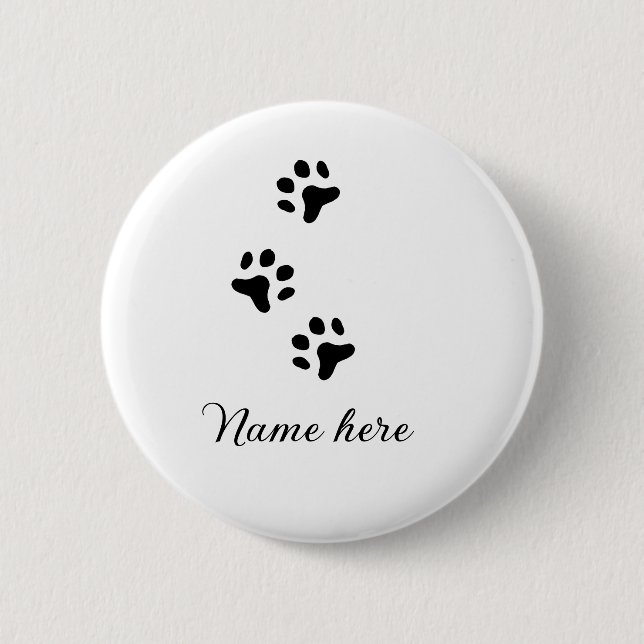 Dog Pfow schwarzes Haustier hinzufügen Name Text T Button (Vorderseite)