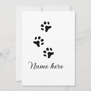 Dog Pfow schwarzes Haustier hinzufügen Name Text T Einladung