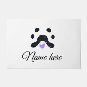 Dog Pfow schwarzes Haustier hinzufügen Name Text T Fußmatte
