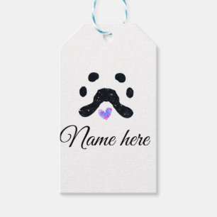 Dog Pfow schwarzes Haustier hinzufügen Name Text T Geschenkanhänger