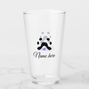 Dog Pfow schwarzes Haustier hinzufügen Name Text T Glas