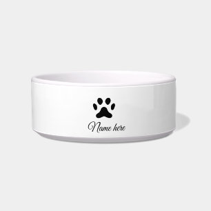 Dog Pfow schwarzes Haustier hinzufügen Name Text T Napf